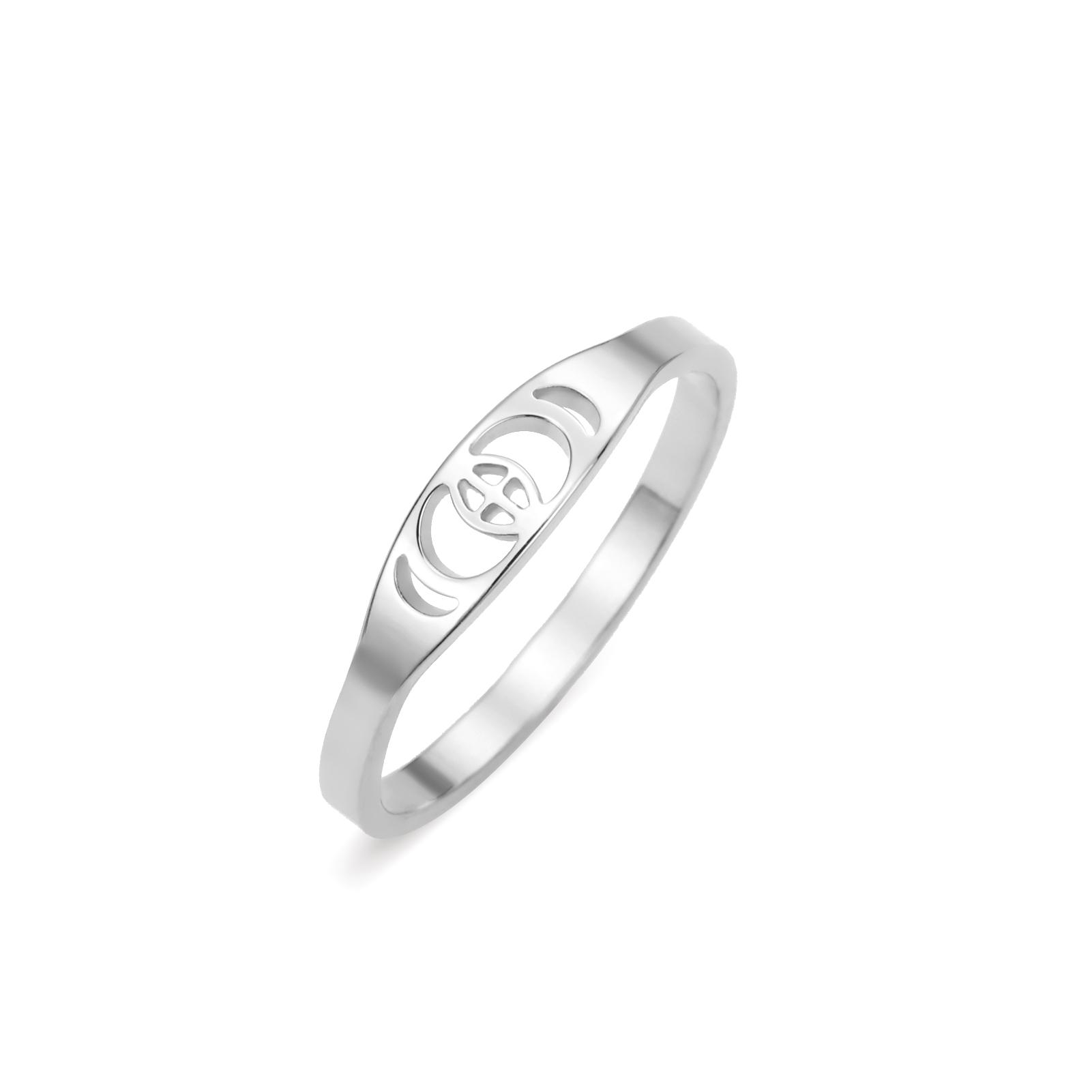 

LIKGREAT Trendy Moon Phase Ring Crescent Moon Finger Rings for Women Men Stainless Steel Romantic Lucky Jewelry Boho Gift Amulet 10