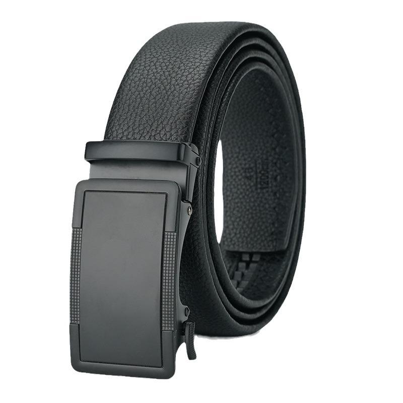 Men's New Belt Automatic Buckle Belt Trousers Belt Black Slim Belt