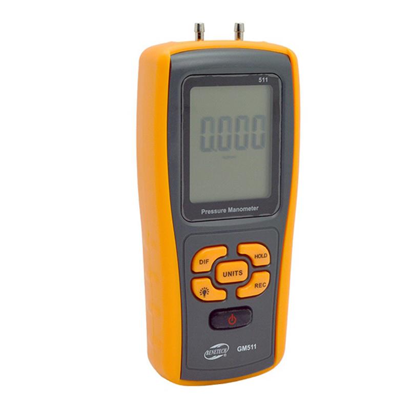 BENETECH GM511 Handheld Digital Pressure Gauge Tester Manometer Differential Pressure Gauge