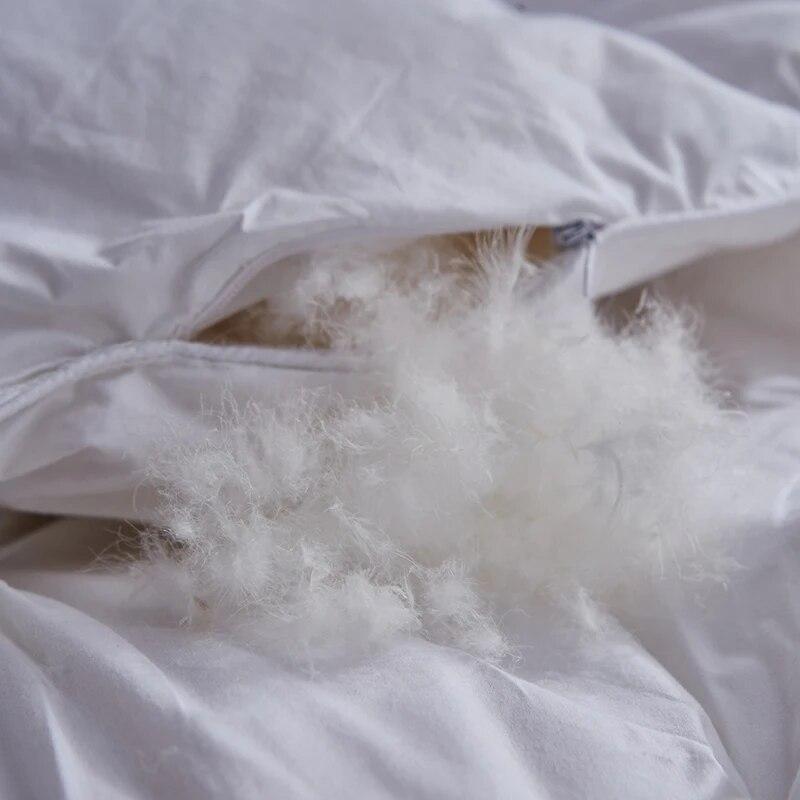 Luxusní přikrývka z bílého husího peří Jednolůžková/Dvojlůžková/King/Queen Velikost Vložka do přikrývky Design s plisováním 100% Bavlna Povlak Silná Prošívaná Přikrývka