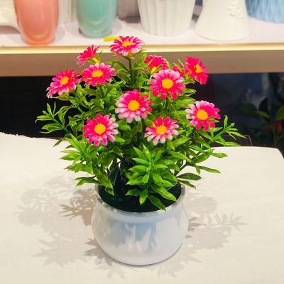 Plastic Simulation Plant Flowers 5 Colors Fake Flower Potted Home Living Room Ornaments  Home Decor