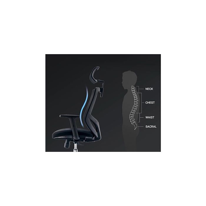 Chaise De Travail Ergonomique - URBAN FACTORY - Urban Factory Noir - Réglable En Hauteur - A Roulettes - 1 Place