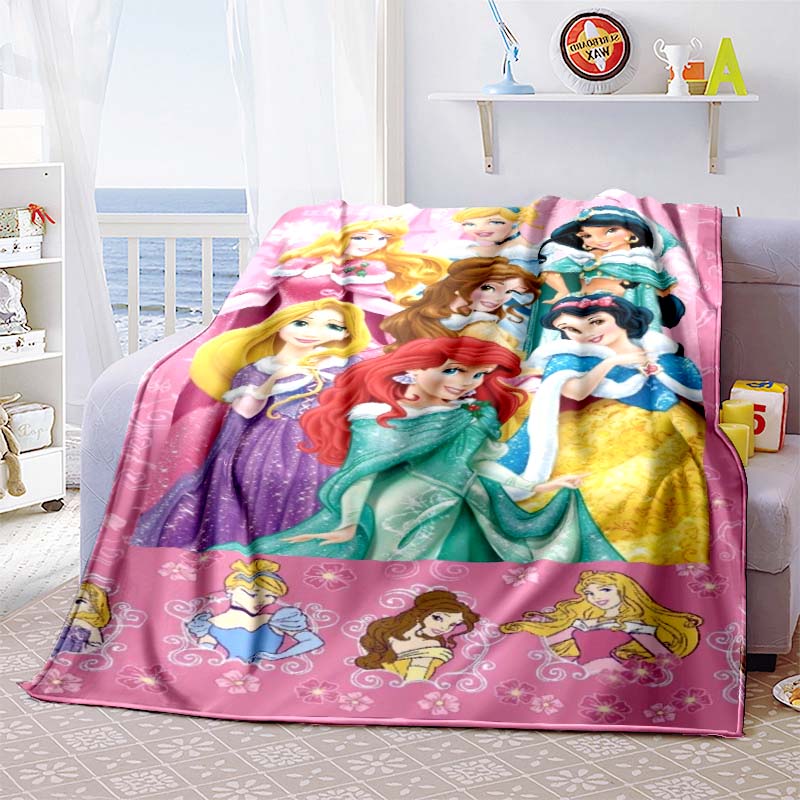 This exquisite 3D princess cartoon flannel blanket is suitable for beds, bedrooms, sofas, picnics, and can also be used as an ou