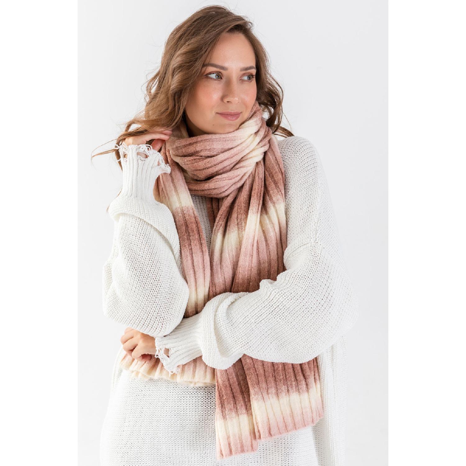 

Striped Multicolored Scarf рожевий