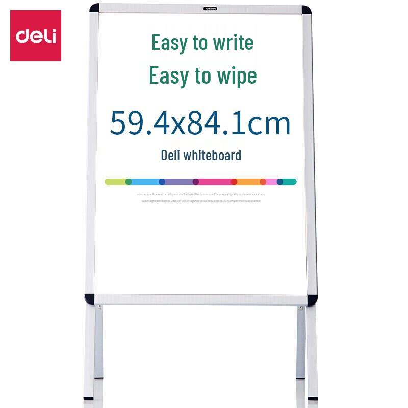 Deli Magnetic Double-Sided Whiteboard with H-Stand