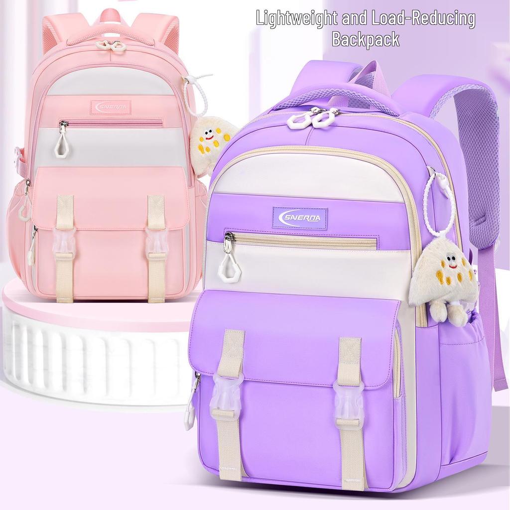 Large Capacity Lightweight Waterproof Backpack for Primary School Girls - Versatile and Breathable Design