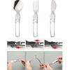 Camping Flatware Sets Stainless Steel Kitchen Accessory Spoon Fork Knife With Nylon Bag Foldable Tableware Dinnerware Set