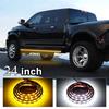 2 X 24" Running Board Side Step Led Light Amber White Turn Signal Drl Strip Bar