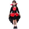 Vampire Devil Halloween Costume Children Collar Witch Devil Dracula Cute Popular One Piece Cosplay Kids Girls Long Sleeve Ruffles Party Activities