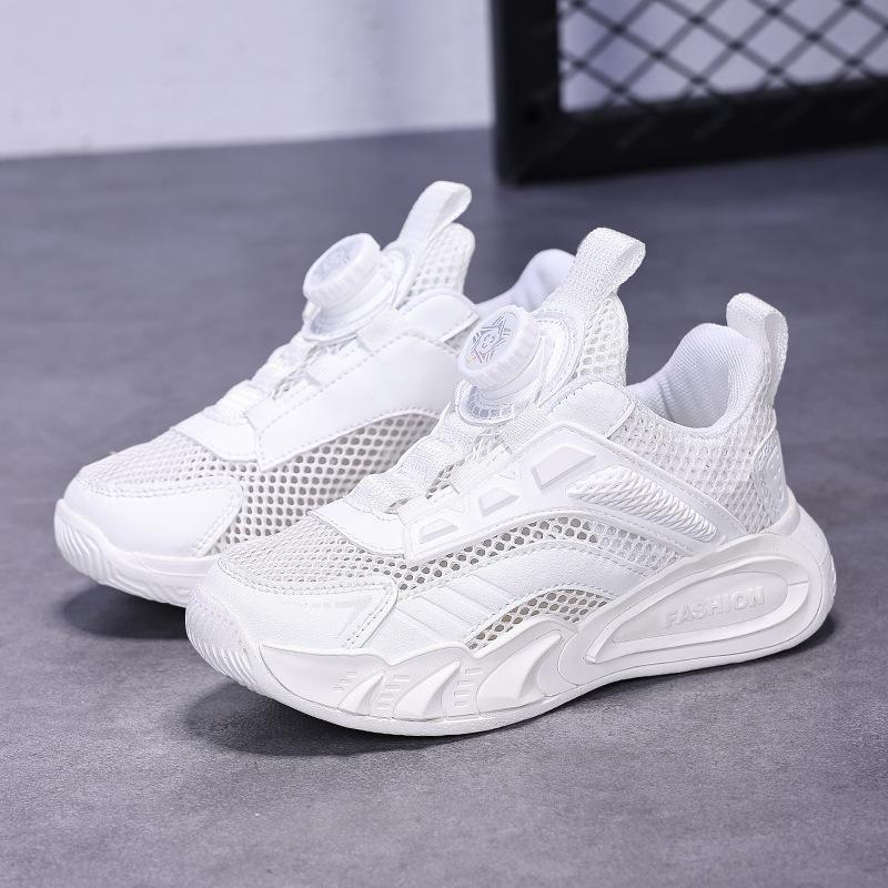 2025 Middle and Older Children's Breathable Soft-soled Sports Shoes Mesh Casual Classmates Hollow Summer Boys and Primary School Students Running Sho