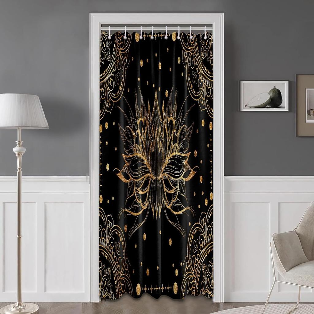 Marble Black and Gold Shower Curtain, Modren Abstract Shower Curtains for Bathroom Decor Crack Mens Bath Curtain Set, Waterproof