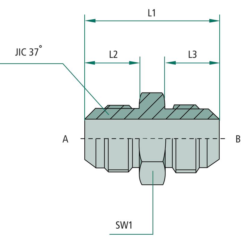Straight Connector GA 7/8 - JIC X 3/4 - JIC 24 3 Inches GRANITE