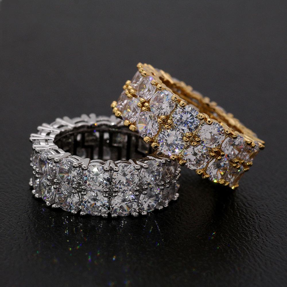 Hip Hop Ring Men'S Gold Ring Micro-Set Zircon Ring Hip Hop Jewelry Generation