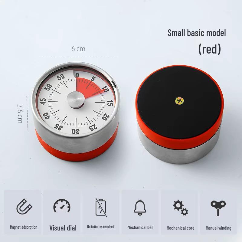 Magnetic Round Mechanical Kitchen Timer for Baking & Cooking