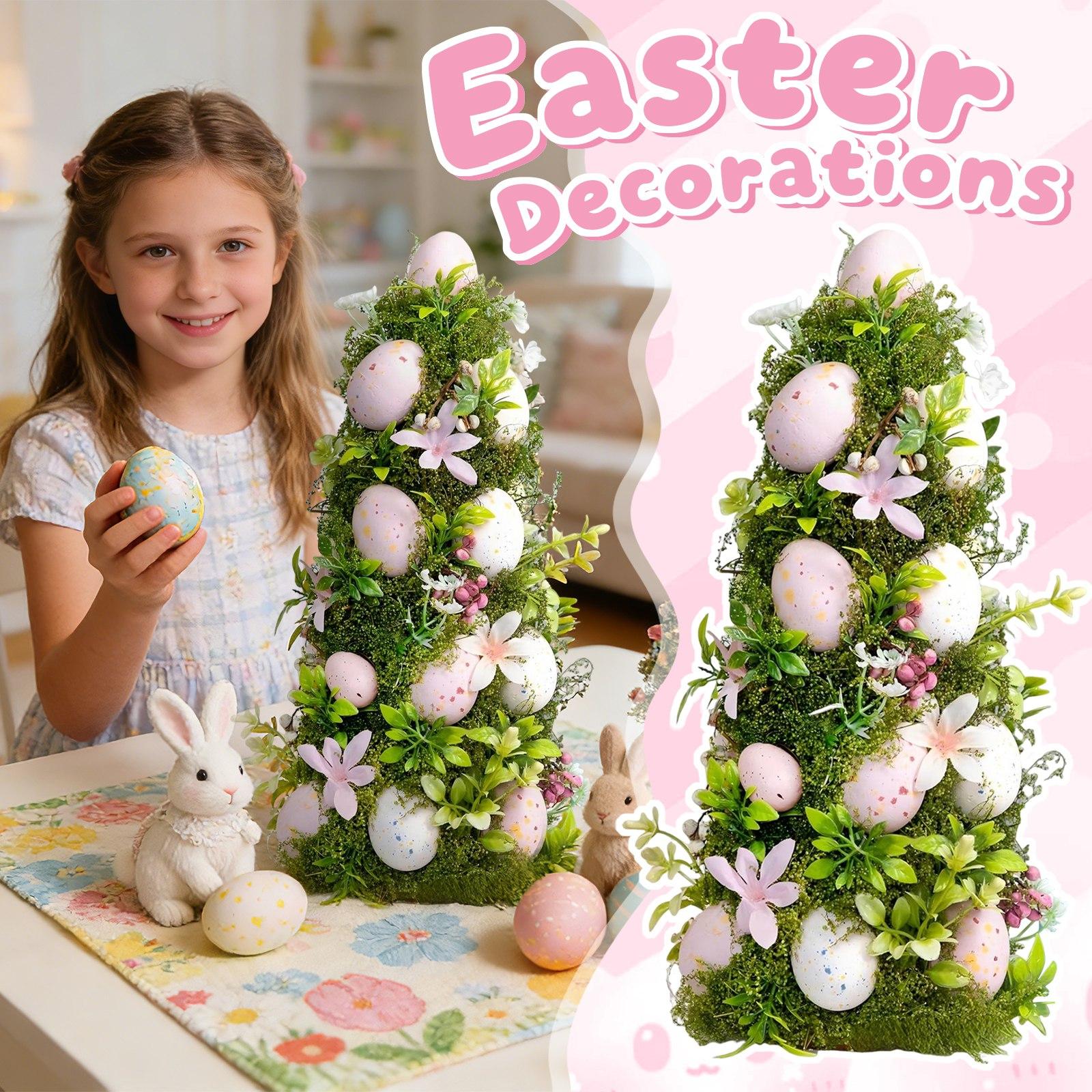 Пасхальное яйцо в горшке, 50 см, Искусственное растение, Праздничное украшение для декора дома One Size