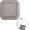 2Pcs Practical TPR Drain Hair Catcher Easy to Install Grey&Black Drain Stopper Durable Square Shower Drain Cover Bathroom
