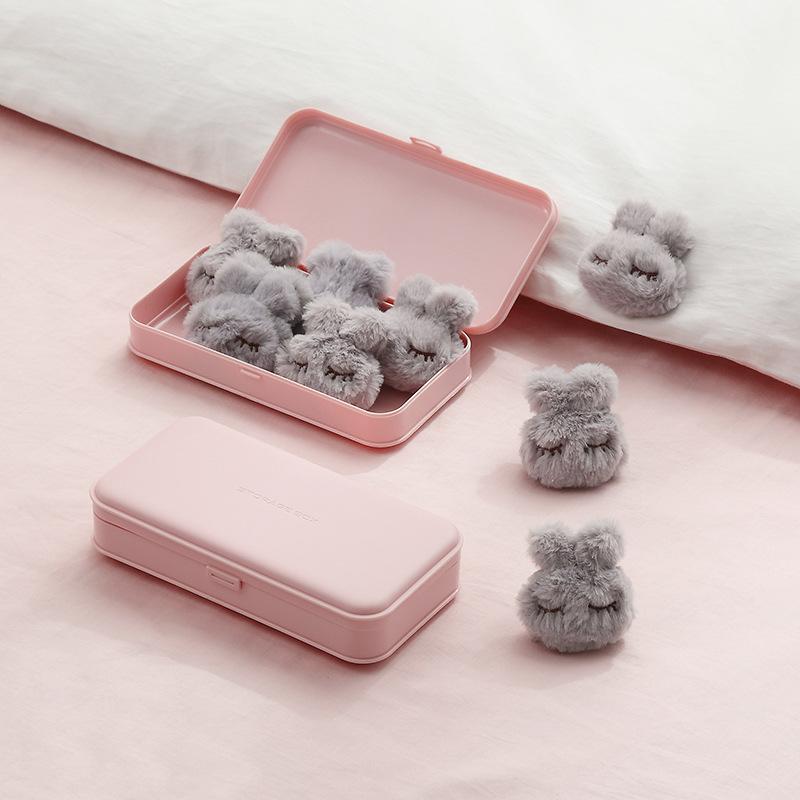 

Rabbit Quilt Holder Anti-running Safety Pure Cotton Plush Cartoon with One-click Unlock Cartoon Quilt Clip six in a box сірий