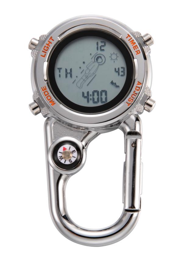 Multi-Function Outdoor Mountaineering Buckle Watch with Luminous Display and Alarm Clock