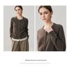 Women's 2026 Autumn/Winter Loose Fit Color Block Cashmere Cardigan