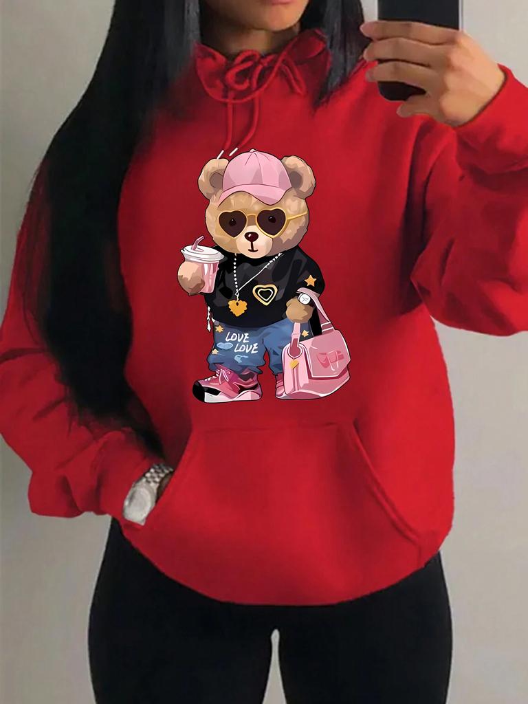 Cool Bären Schwester Muster Kreatives Design Damen Kleidung Kreativität Fleece Hoodie Harajuku Tasche Pullover Lustiger Herbst Kapuzenpullover
