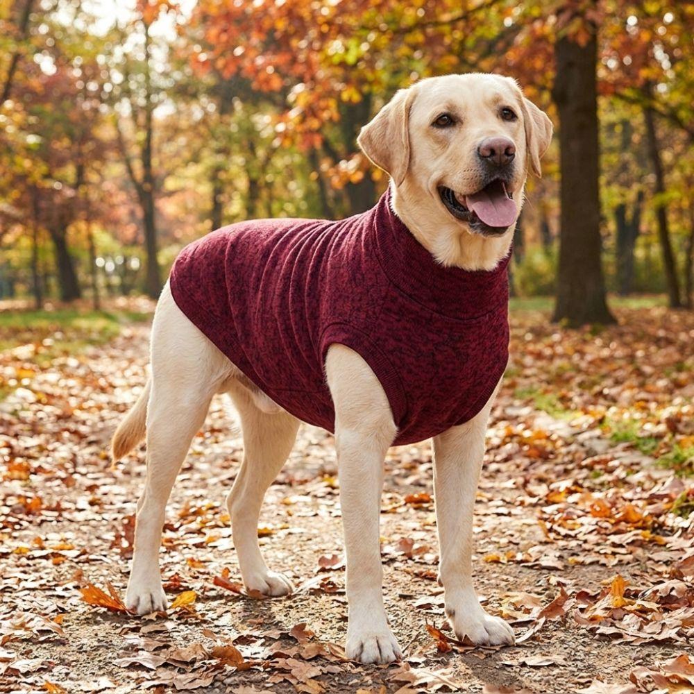 High Neck Dog Winter Turtleneck Sweater Stretchy Pet Home Apparel Dog Sleeveless Outfit Daily Play