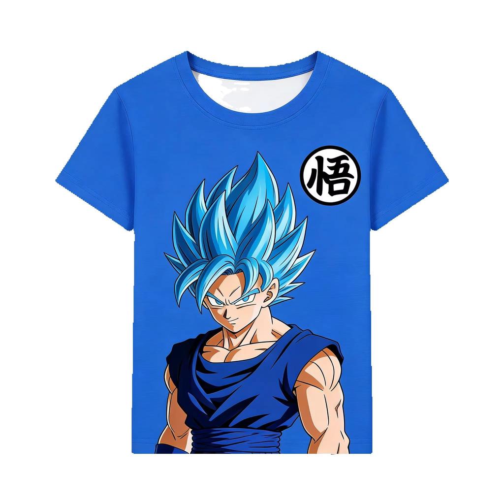 Anime Dragon Ball T-shirt Mans Goku Short Sleeve Super Saiyan Kakarot Vegeta Casual Streetwear Boys Clothes