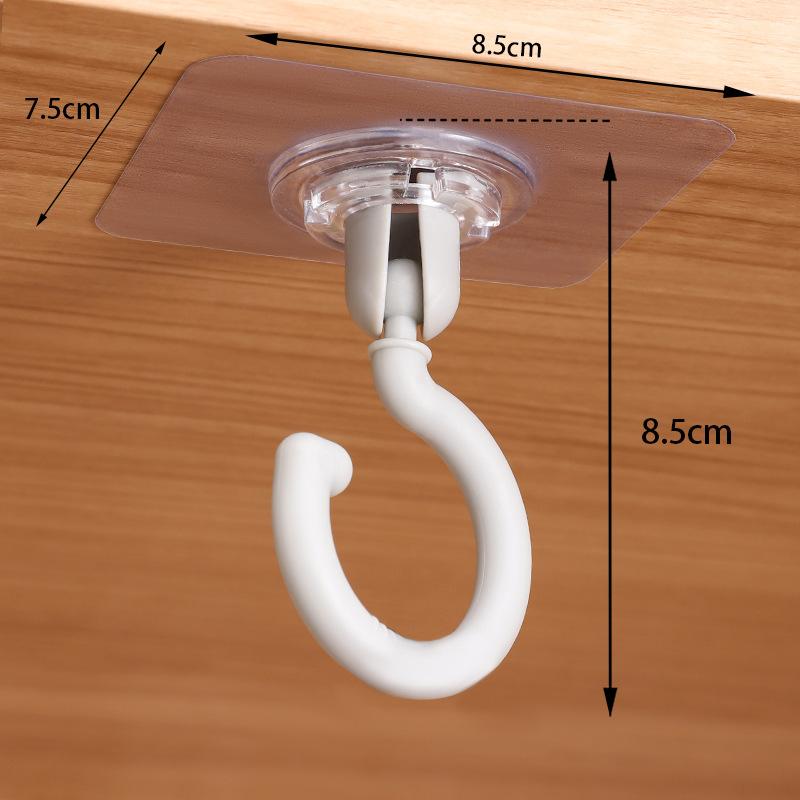 20/10 Pcs Self-Adhesive Wall Hanging Hook 360° Rotating No-Drilling Ceiling Household Hook