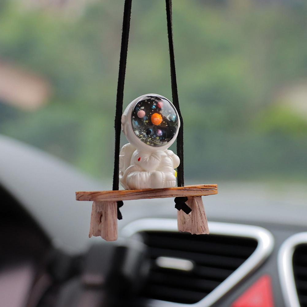 Gilrls Car Pendant Cute Astronaut Swing Auto Rearview Mirror Hanging Ornaments Interior Decoraction Spaceman Hanging Decoration