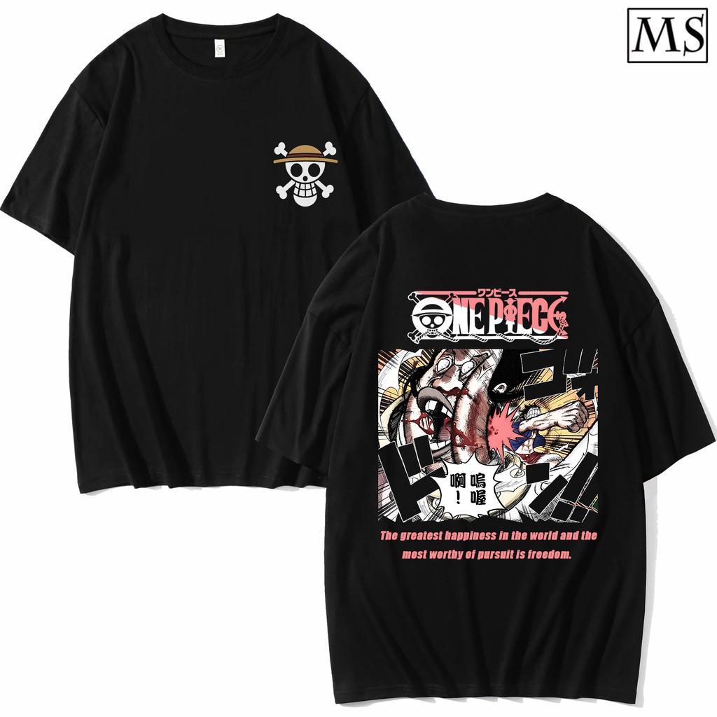 ONE PIECE Tshirt Mens Pure Cotton Casual Tshirt Round Neck Short Sleeve Clothing Summer Sports Casual Short Sleeve Popular Top