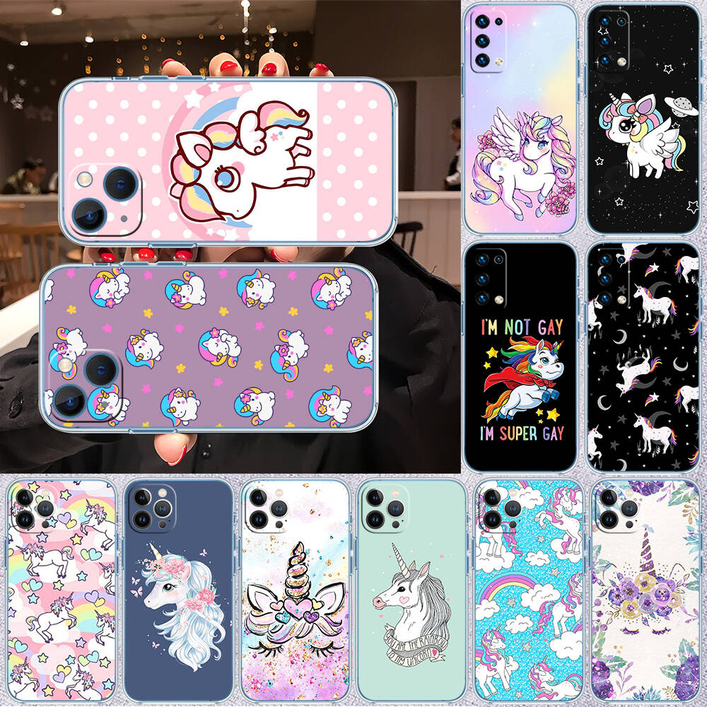 Cartoon Unicorn Phone Case for Motorola G14 G15 G24 G30 G31 G32 G34 G41 G42 G51 G52 G50 G60S G60 G62 G72 G71 G73 G84 G85 G200 E32