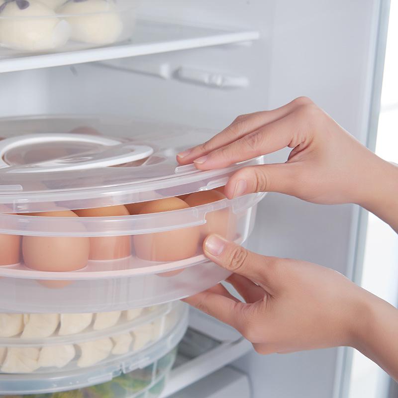 Round Handheld Sealed Dumpling & Seafood Storage Container