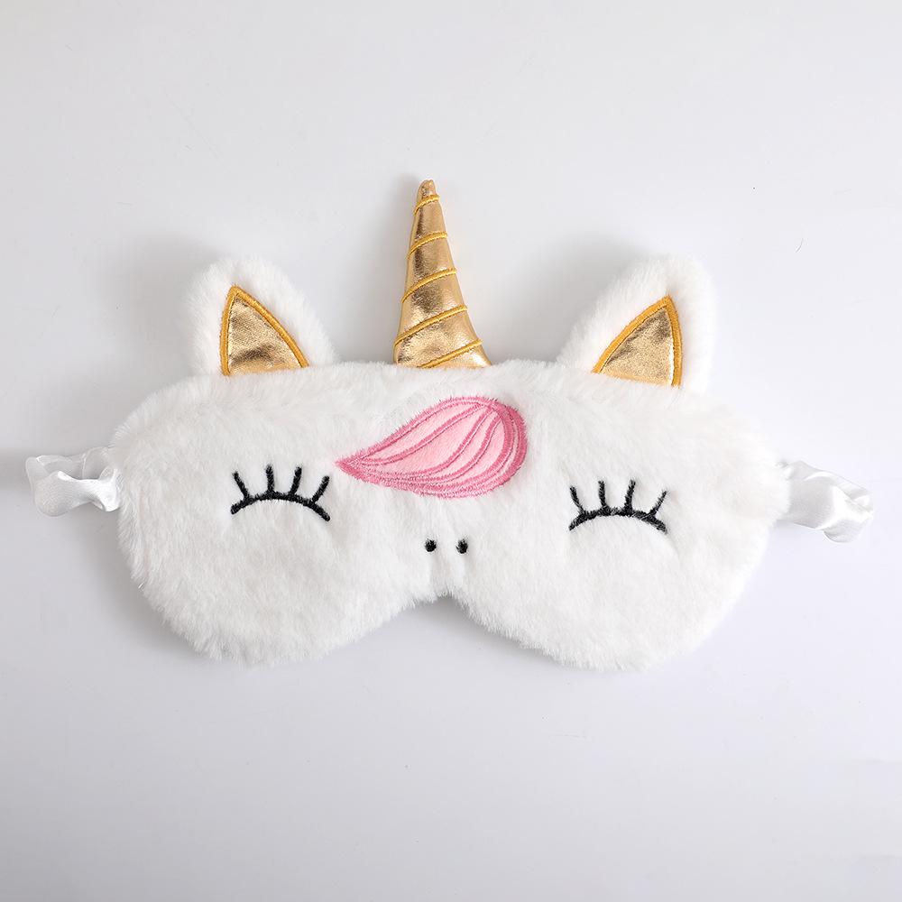 Gradient Plush Unicorn Sleep Mask - Cute, Colorful, Light-Blocking Eye Protector