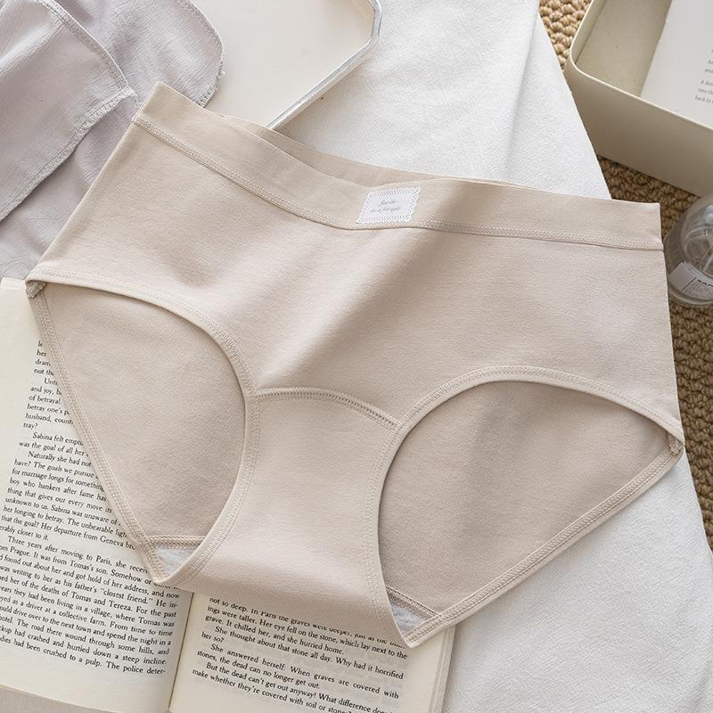Damen Baumwolle Frühling und Herbst Mid-Waist 10A Antibakterieller Zwickel Slips