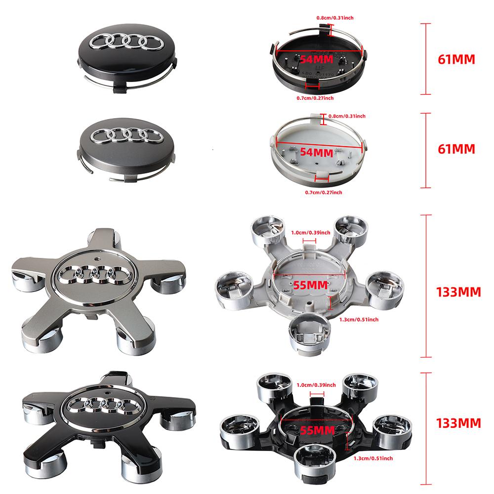 2026 Hot 4PCS Car Five Claws Wheel Center Cap Hub Covers Car Emblem Decoration Accessories For Z1 A3 A6 B6 B7 B9 8p B8 C7 C6 Q5 Q3 RS61z