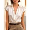 DICFY Women's Fashion Casual Summer Spring V-Neck Short Sleeve Blouses & Shirts