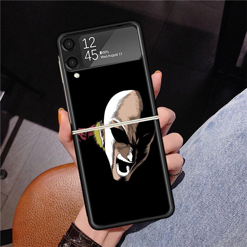 One P-Punch-Man Saitama King Phone Case For Samsung Z Flip 7 6 5 4 3 Galaxy ZFlip7 ZFlip6 ZFlip5 ZFlip4 ZFlip3 5G Print Cover