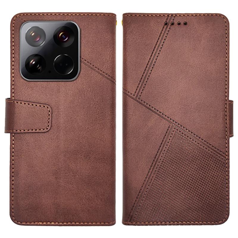 IDEWEI For Xiaomi 15 Case Leather Wallet Phone Cover Stand Calf Texture