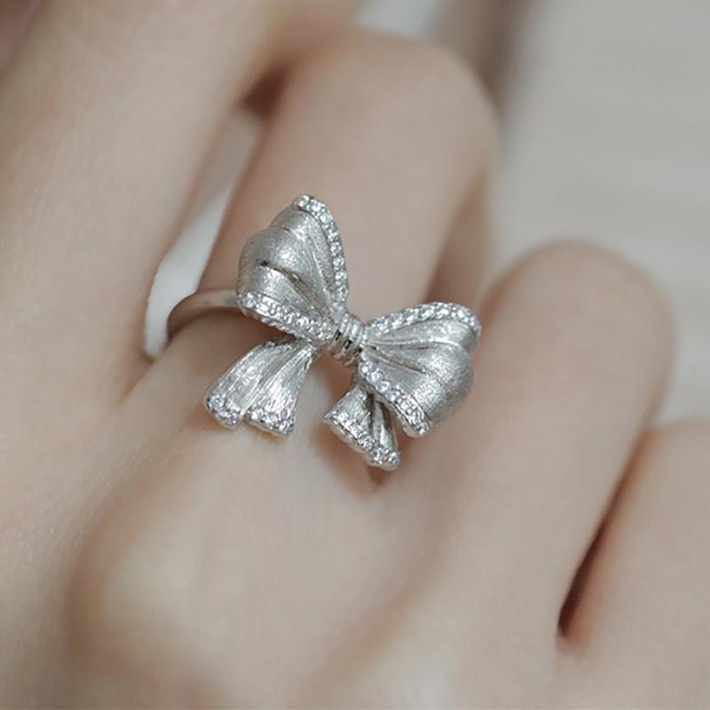 

Foxanry винтажные кольца-скраб в стиле панк для женщин, новая мода, креативный бант, геометрические украшения ручной работы, вечерние украшения, подарки 17mm серебряный