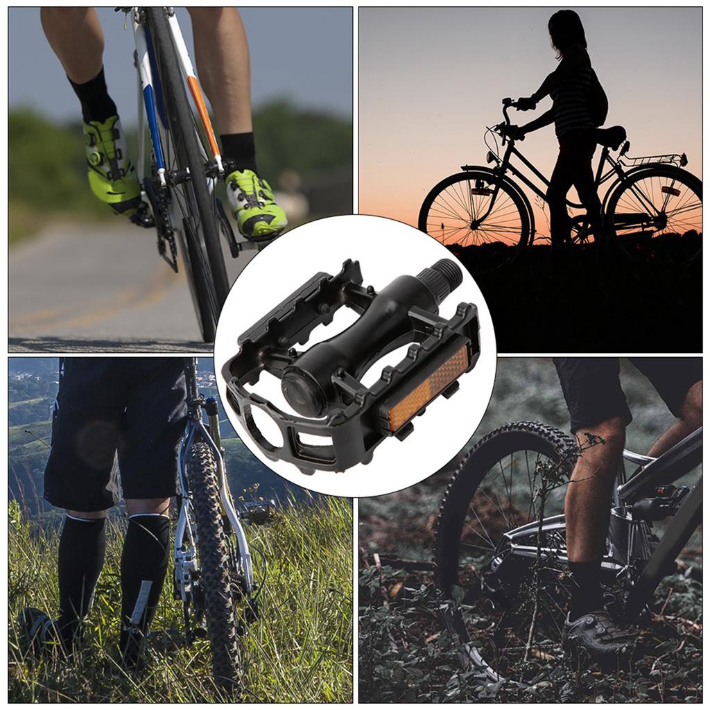 1 Pair Black Aluminium Alloy Mountain Road Bike Lightweight Pedals Bicycle Replacement Part