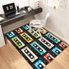 1Pc music mixtape Printed circular carpet, home door mat, outdoor travel protection carpet A17