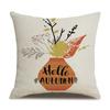 Thanksgiving Linen Pillowcase Autumn Pumpkin Print Pillow Cushion Cover