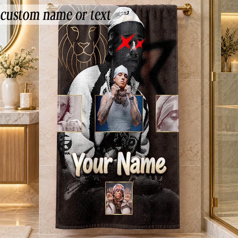 Beach TowelCentral Cee Custom Name Text Personalized Soft Towel for Beach Pool Indoor Home Decor Gift