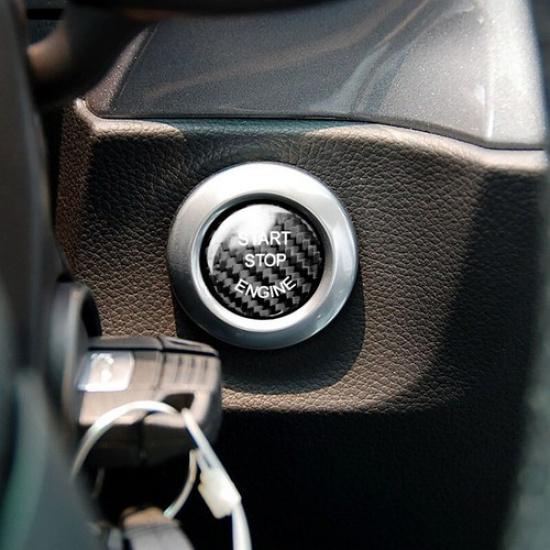 Engine Start Stop Button Cover Carbon Fiber Ring For BMW E90 325i 328i 330i 335i
