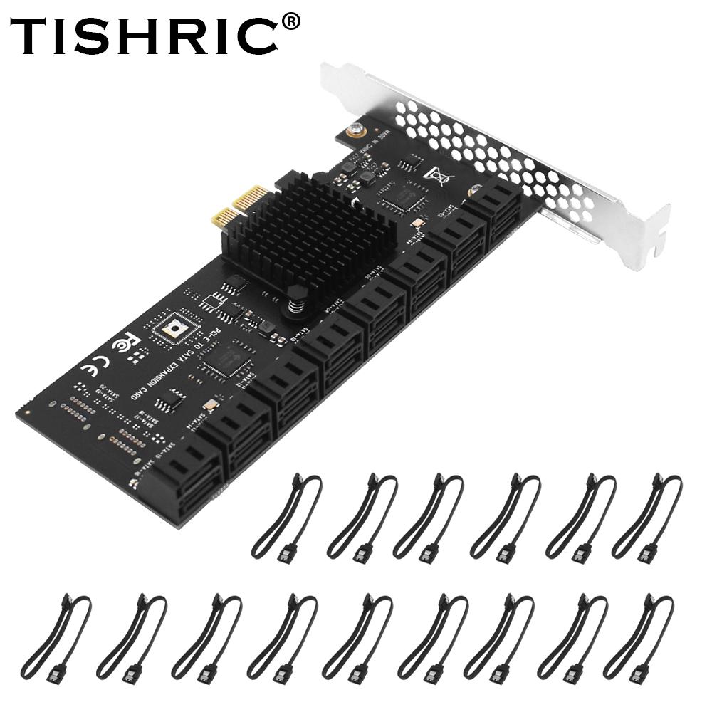PCIE SATA Erweiterungskarte PCI-E 1X auf 2-20 Ports SATA3.0 Adapter PCI E SATAIII Controller PCI Express Multiplikator mit SATA-Kabeln