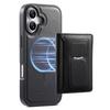 CASENEO For iPhone 17 Detachable Magnetic Phone Case with Card Holder Kickstand TPU PU Leather PC Phone Cover Compatible with MagSafe