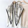 Korean-Style Cashew Print Silk Triangle Scarf - Women's Summer Headscarf & Fashion Hair Accessory