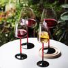 2PCS Red Pulled Stem Crystal Wine Goblet Handmade Personality Red Wine Glass Tasting Cup Home Bar Wedding Party Using