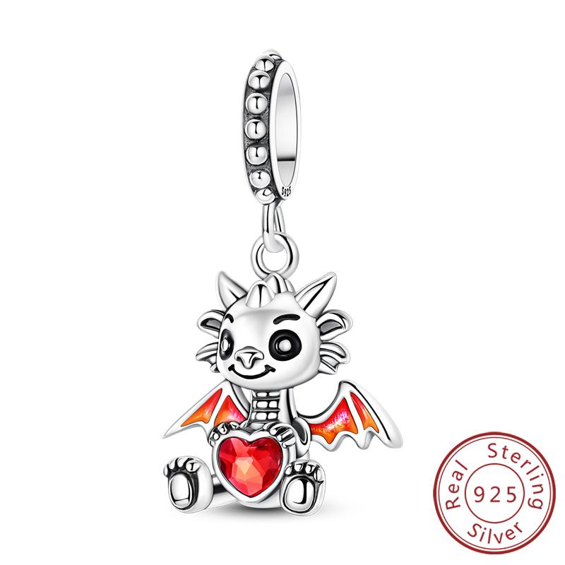 Silve Charms Beads Rabbit Robot Love Puppy Dog Charm Fit Original Bracelet Bangle Pendant Dangle Women Jewelry Gift
