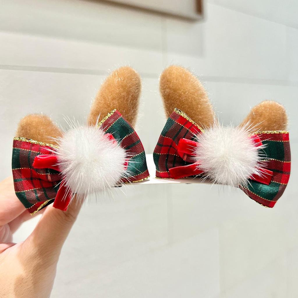 2025 Cute Reindeer Antler Hair Clips - Festive Christmas Headwear and Jewelry Accessory