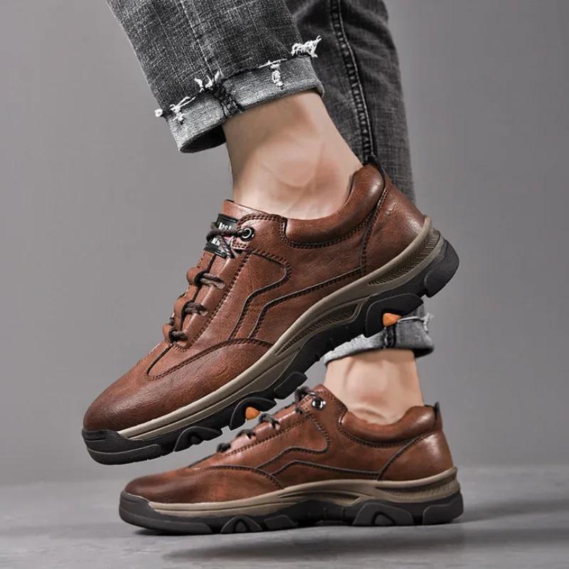 Fashion Men's Casual Shoes Outdoor Sneakers Men Retro Leisure Business Shoes Non Slip Comfortable Sports Walking Botines Para Hombres